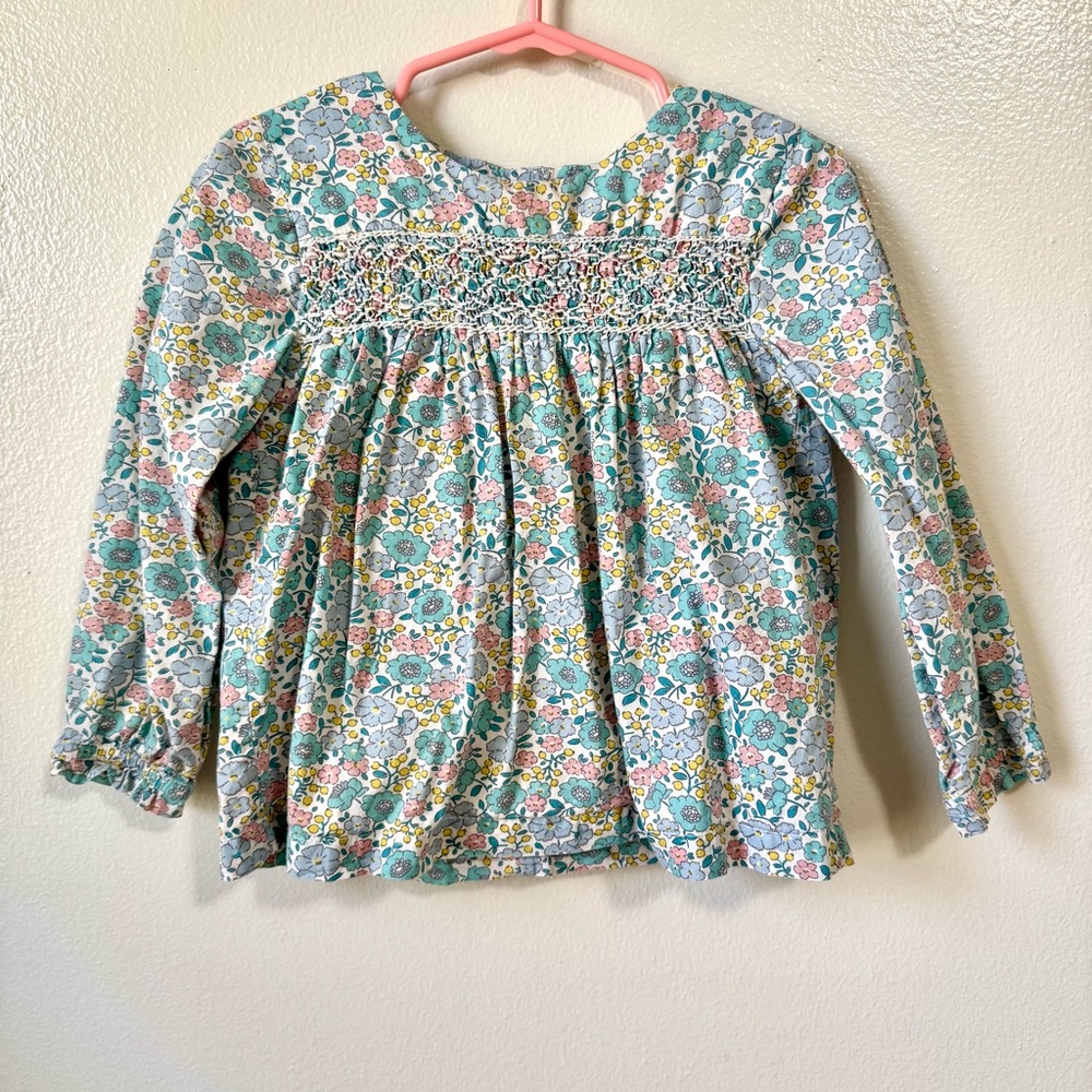 Mini boden Floral Long Sleeve Blouse